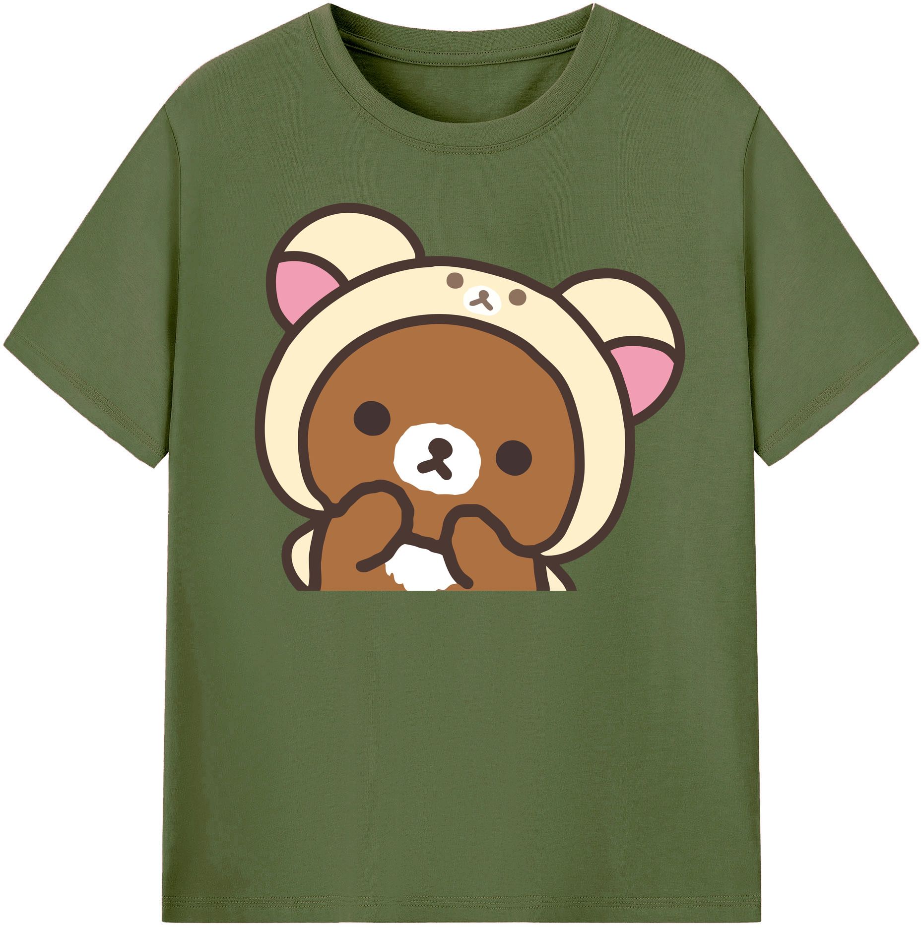 （画像用） リラックマ リラックマ キイロイトリ Rilakkuma Korilakkuma Kiiroitori 綿100％半袖Tシャツ（フロントプリント）